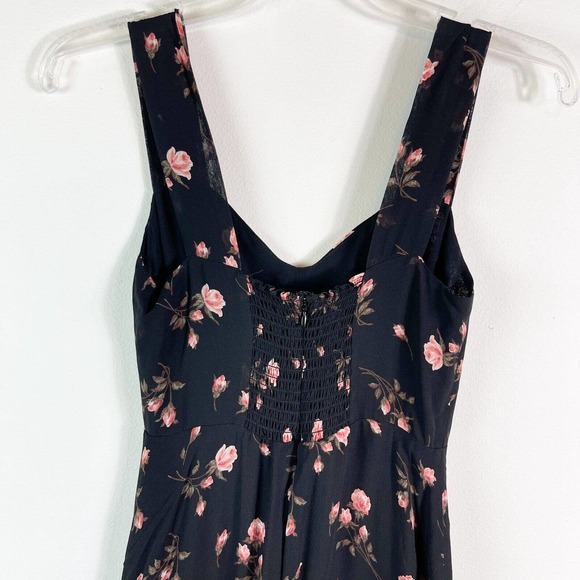 Reformation NWT Black Sleeveless Fulton Romy Floral Print Dress Size 2 - Picture 9 of 11
